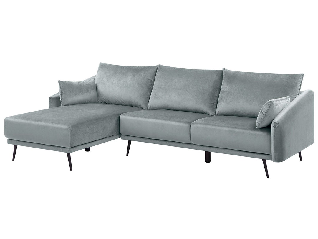 Varde Right Hand Velvet Corner Sofa Grey
