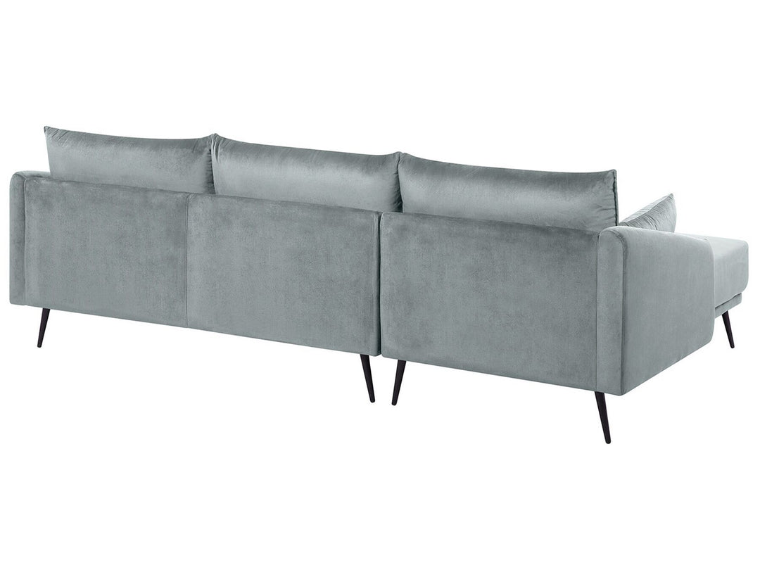 Varde Right Hand Velvet Corner Sofa Grey