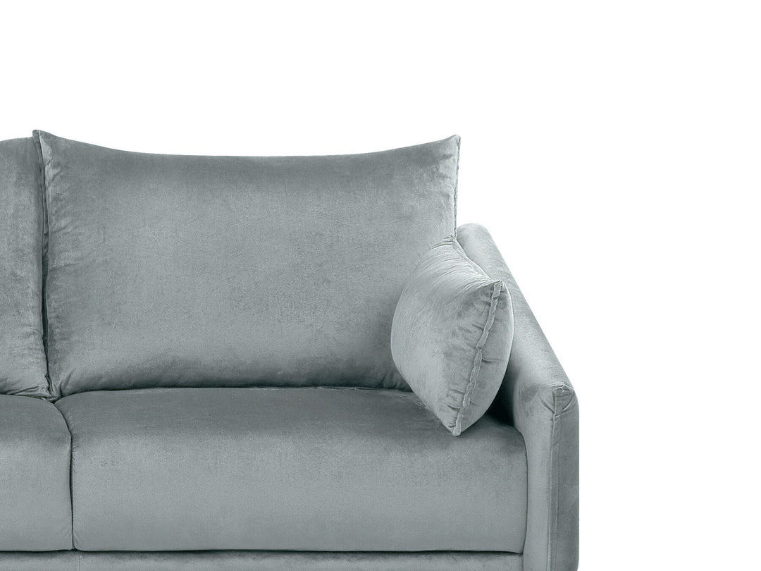 Varde Right Hand Velvet Corner Sofa Grey