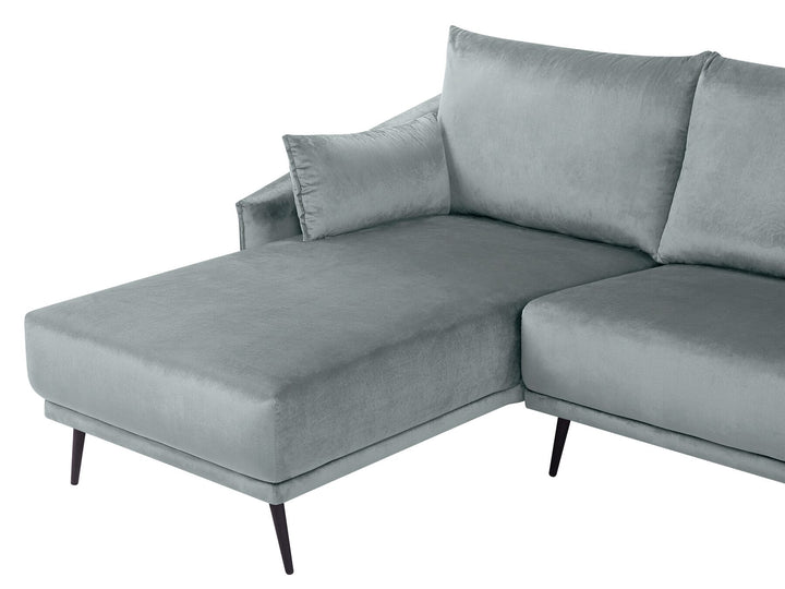 Varde Right Hand Velvet Corner Sofa Grey