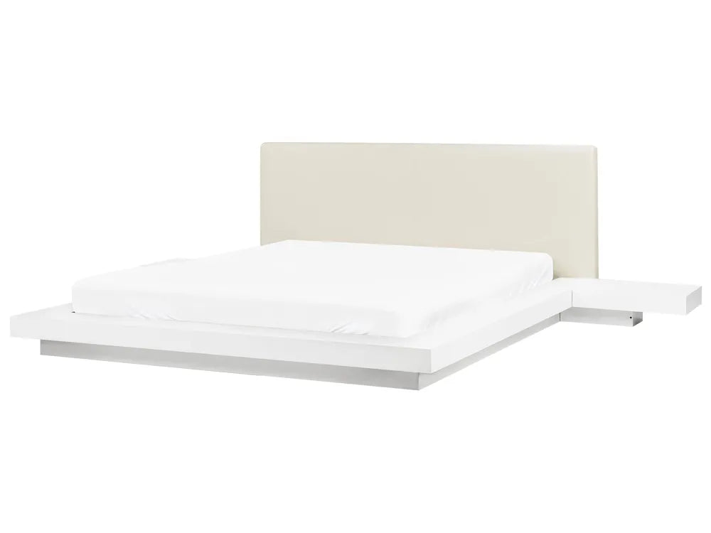 Waterbed Faux Leather 160 x 200 cm (EU King Size) White Sab