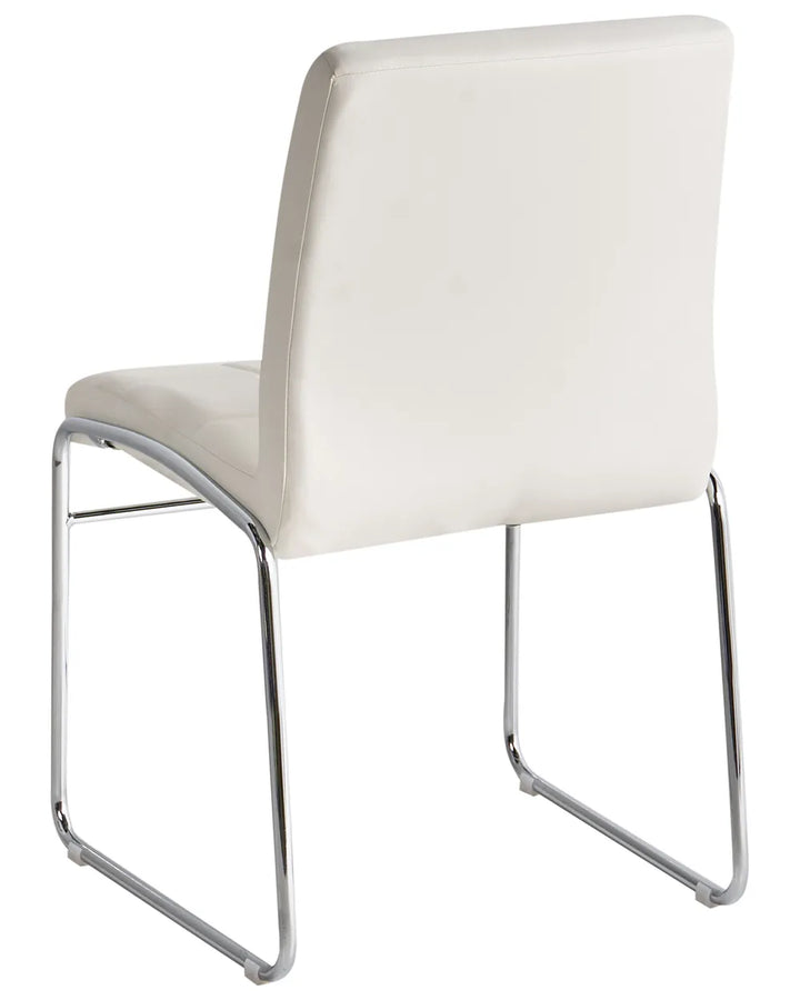 Set of 2 Dining Chairs Faux Leather White Franco