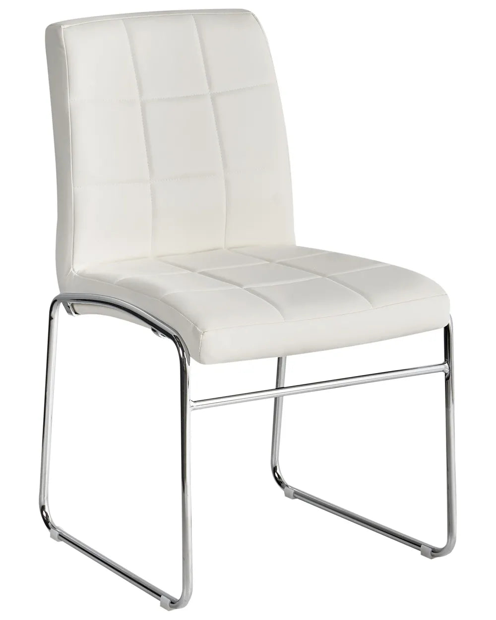 Set of 2 Dining Chairs Faux Leather White Franco