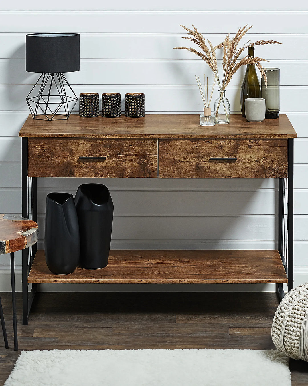Console Table Dark Brown Timeless Design Ferano