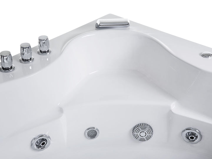 Whirlpool Corner Bath with LED 1900 x 1380 mm cm White Tocoa