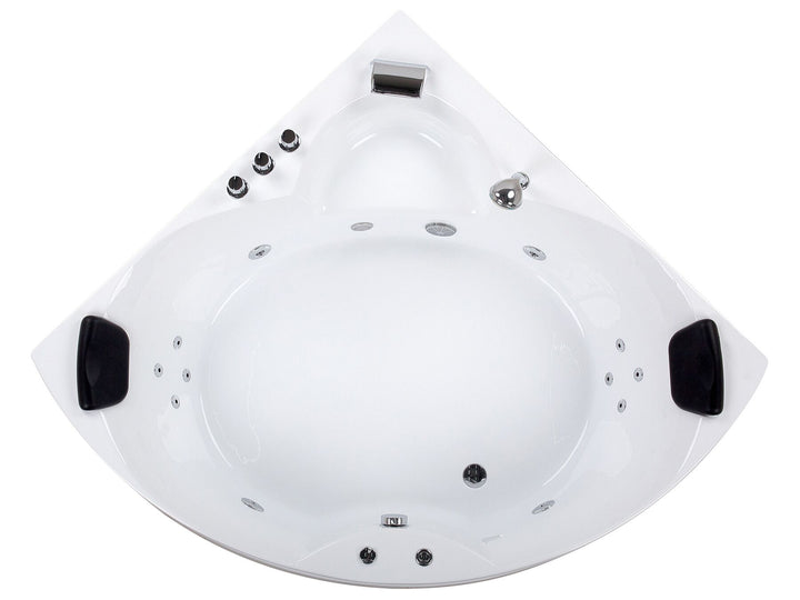Whirlpool Corner Bath with LED 2500 x 1500 mm White Senado