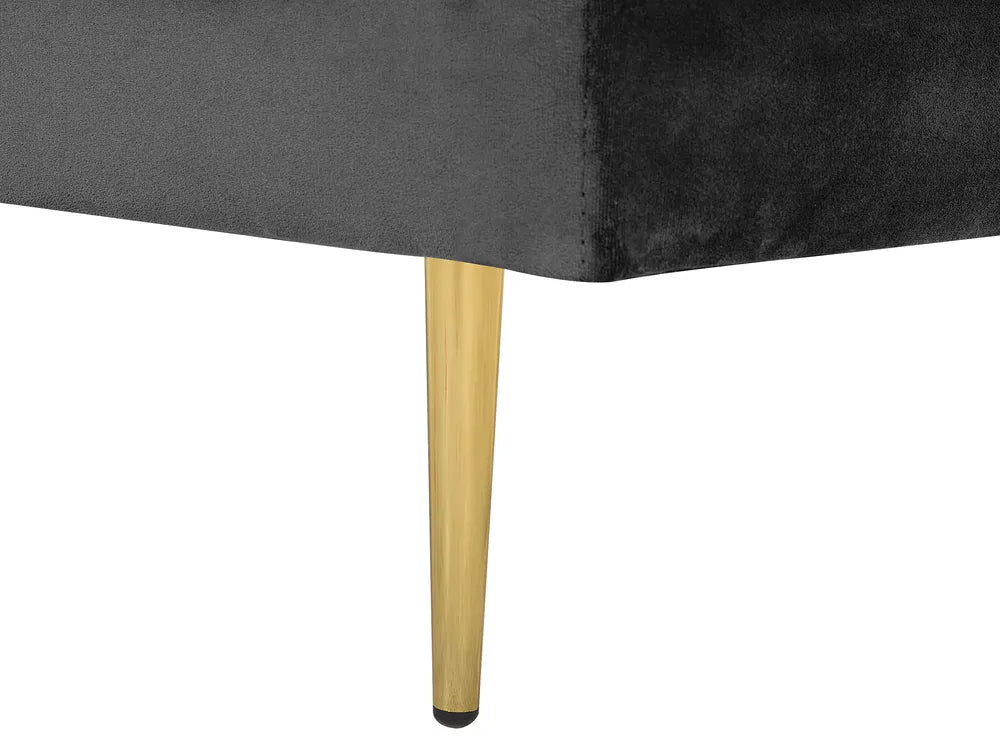 Right-Hand Chaise Lounge Velvet Black Alhertine