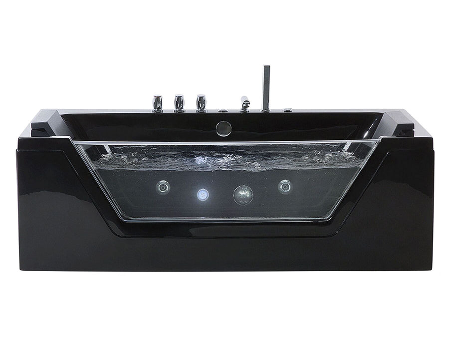 Whirlpool Bath with LED 1530 mm Black Samana