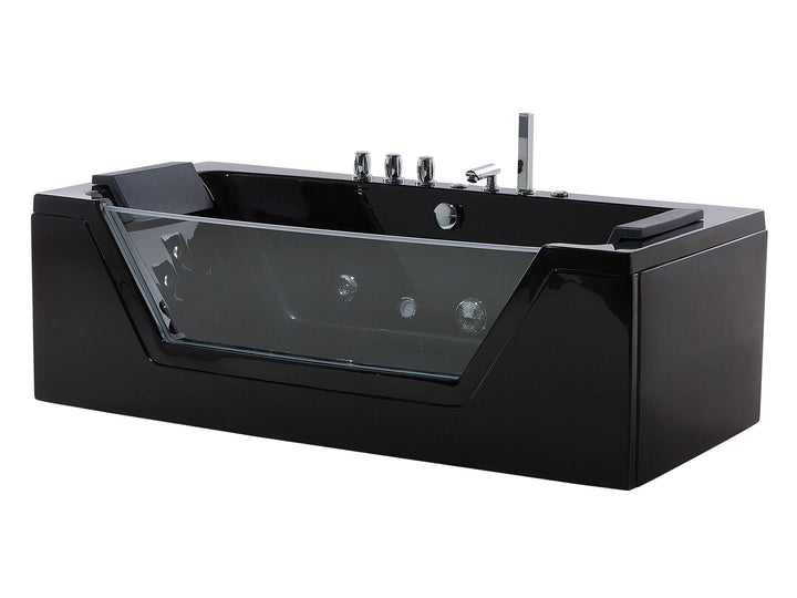 Whirlpool Bath with LED 1530 mm Black Samana