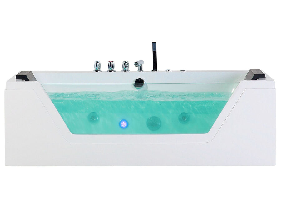 Whirlpool Bath with LED 1530 mm White Samana