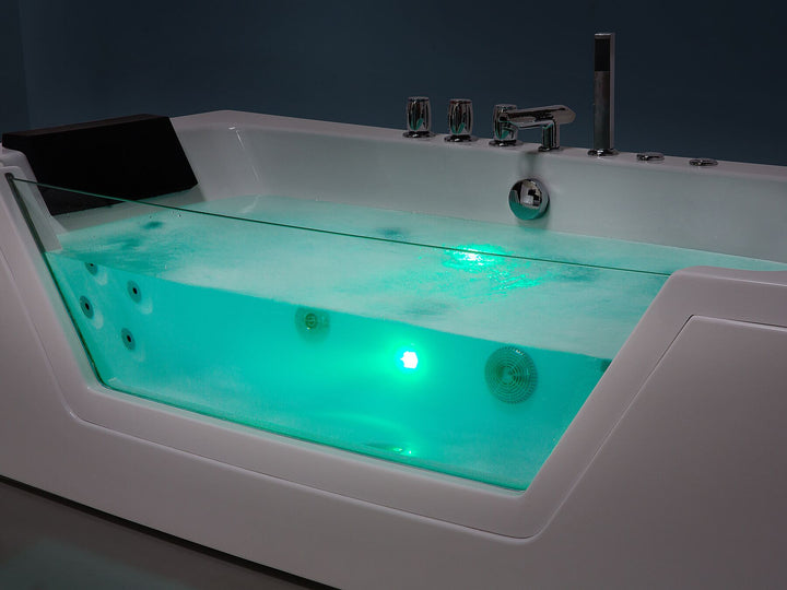 Whirlpool Bath with LED 1530 mm White Samana