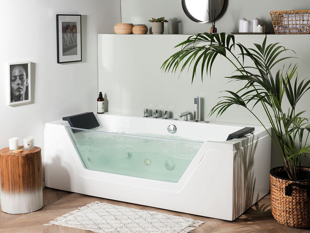 Whirlpool Bath with LED 1620 mm White Samana