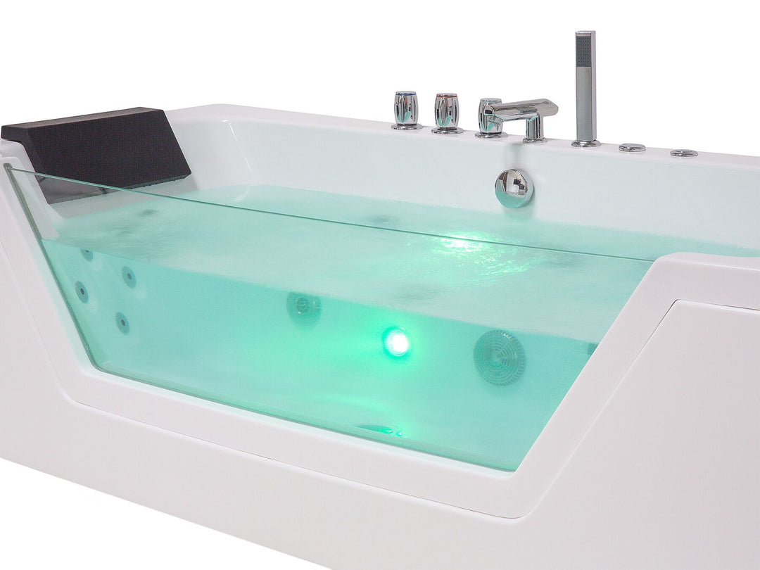 Whirlpool Bath with LED 1620 mm White Samana