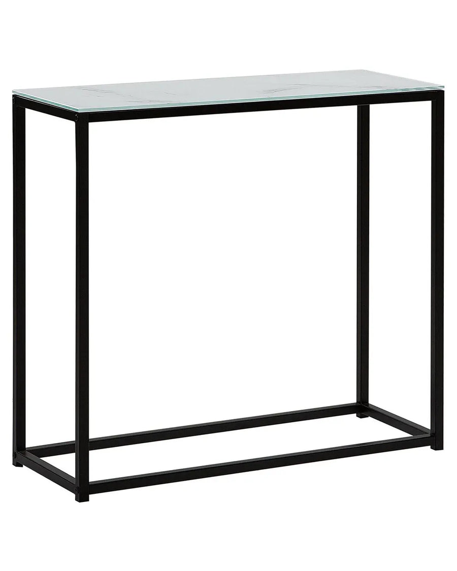 Console Table Tempered Glass Marble/ Black  Chic Formio