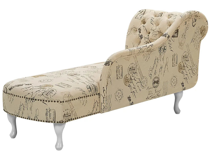 Left-Hand Chaise Lounge Fabric Beige Davene