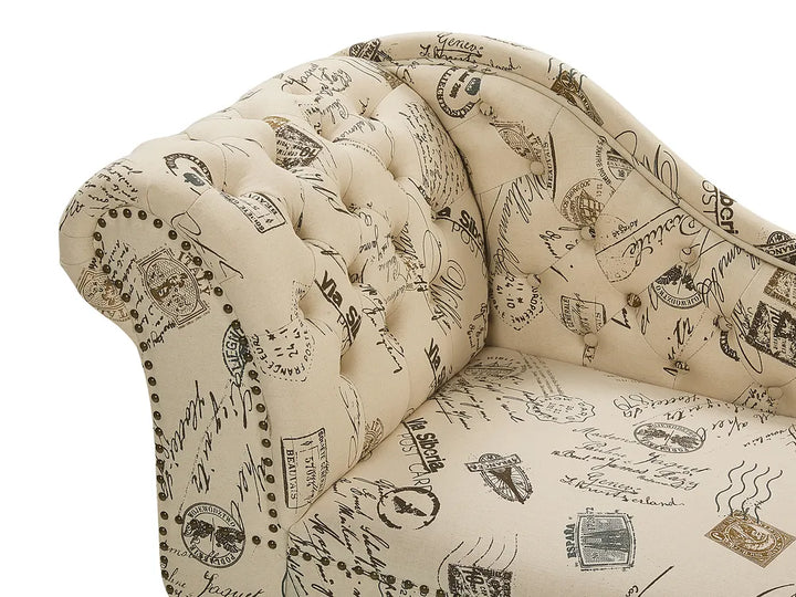 Left-Hand Chaise Lounge Fabric Beige Davene