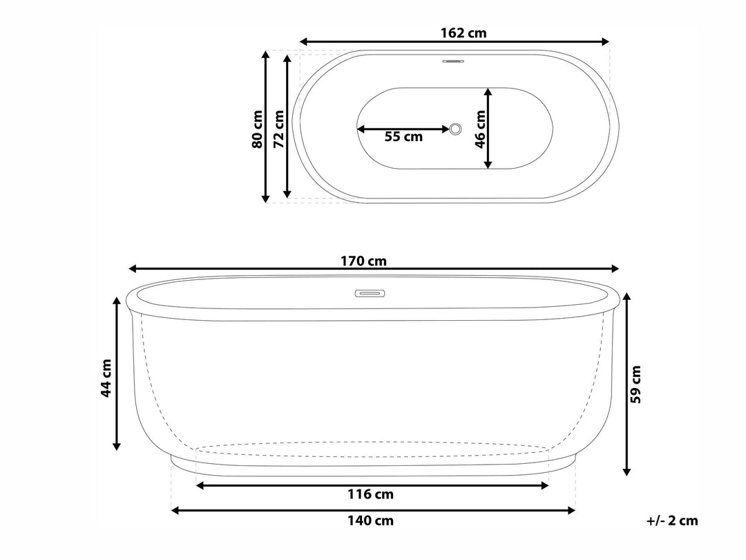 Freestanding Bathtub PINEL 1700 x 800 mm White