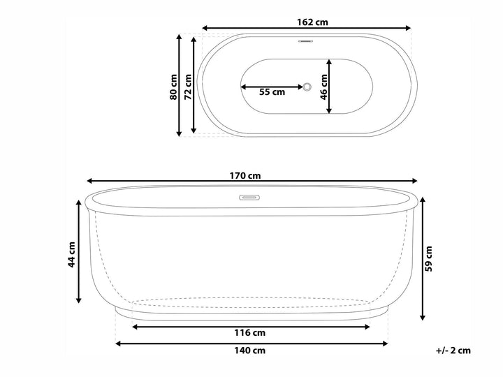 Freestanding Bathtub PINEL 1700 x 800 mm White