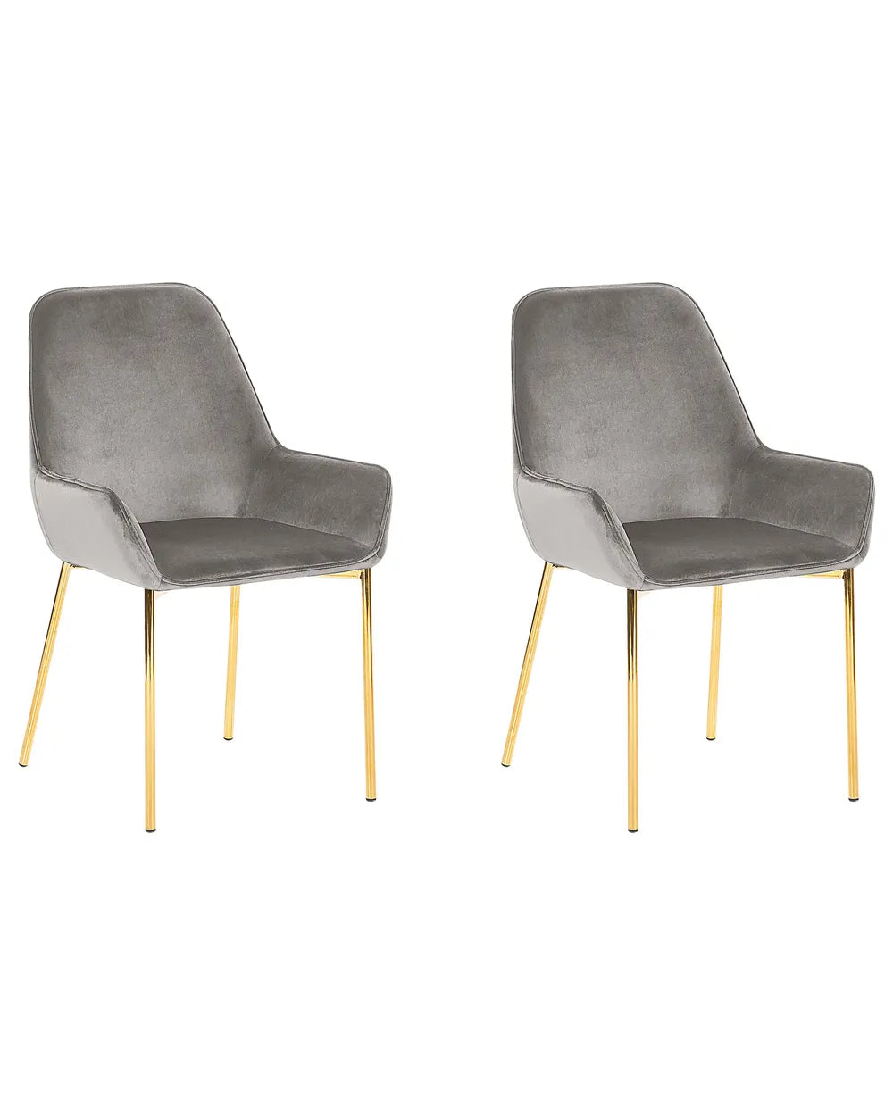 Set of 2 Dining Chairs Velvet Grey Ophelia