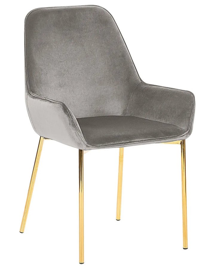 Set of 2 Dining Chairs Velvet Grey Ophelia
