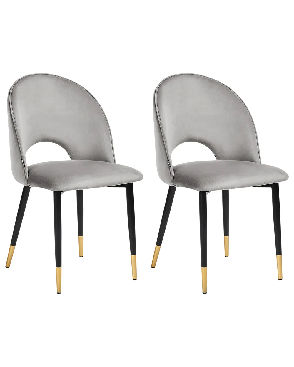 Set of 2 Dining Chairs Velvet Grey Xera