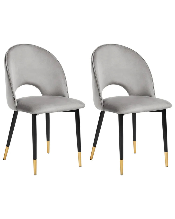 Set of 2 Dining Chairs Velvet Grey Xera