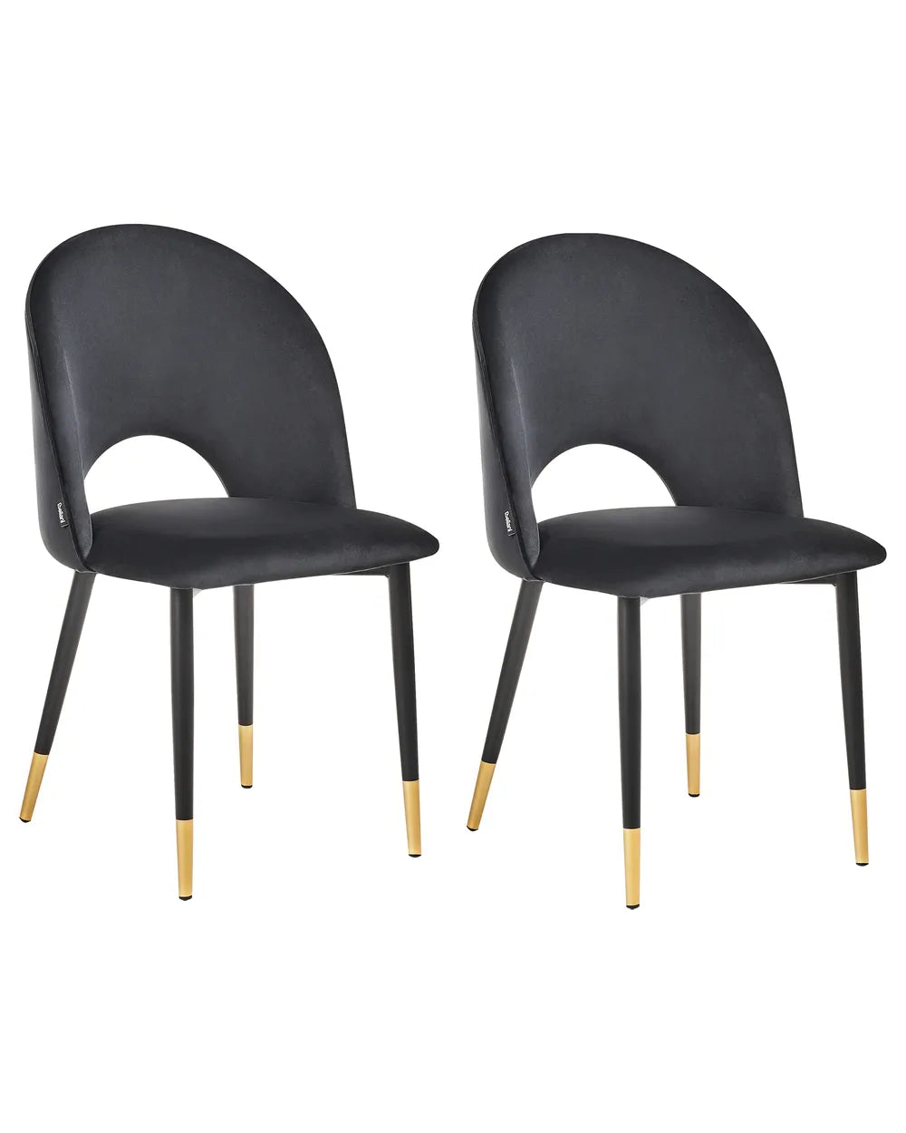 Set of 2 Dining Chairs Velvet Black Xera