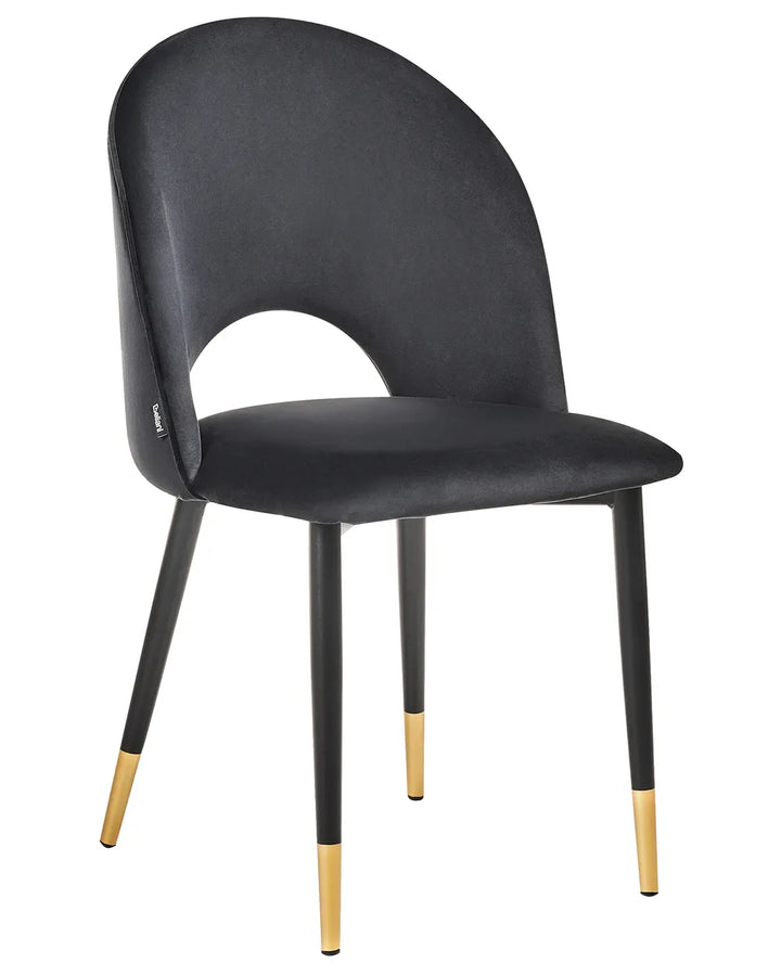 Set of 2 Dining Chairs Velvet Black Xera