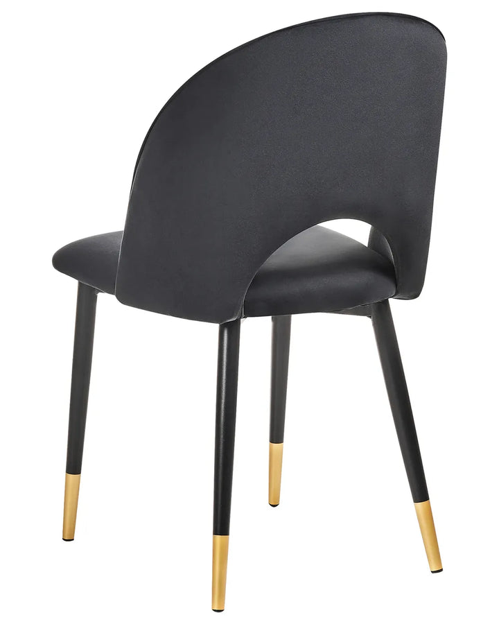 Set of 2 Dining Chairs Velvet Black Xera