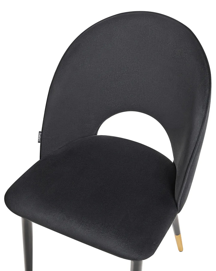Set of 2 Dining Chairs Velvet Black Xera