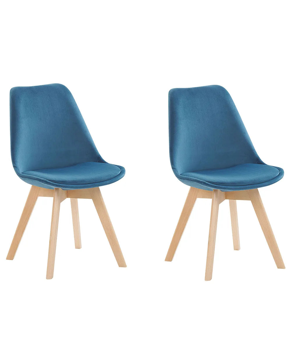 Set of 2 Dining Chairs Velvet Blue Jasper II