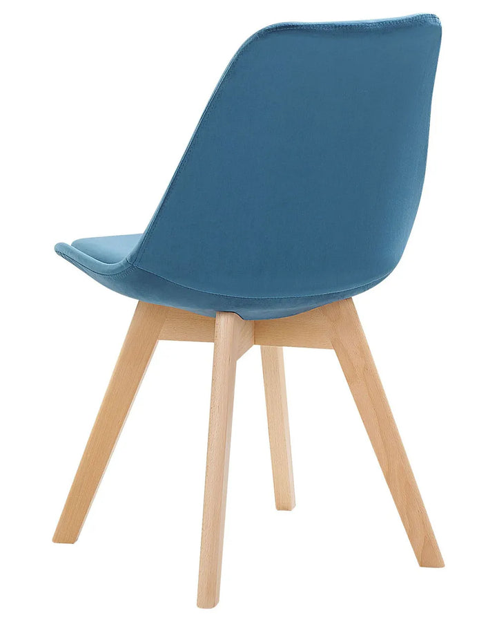 Set of 2 Dining Chairs Velvet Blue Jasper II