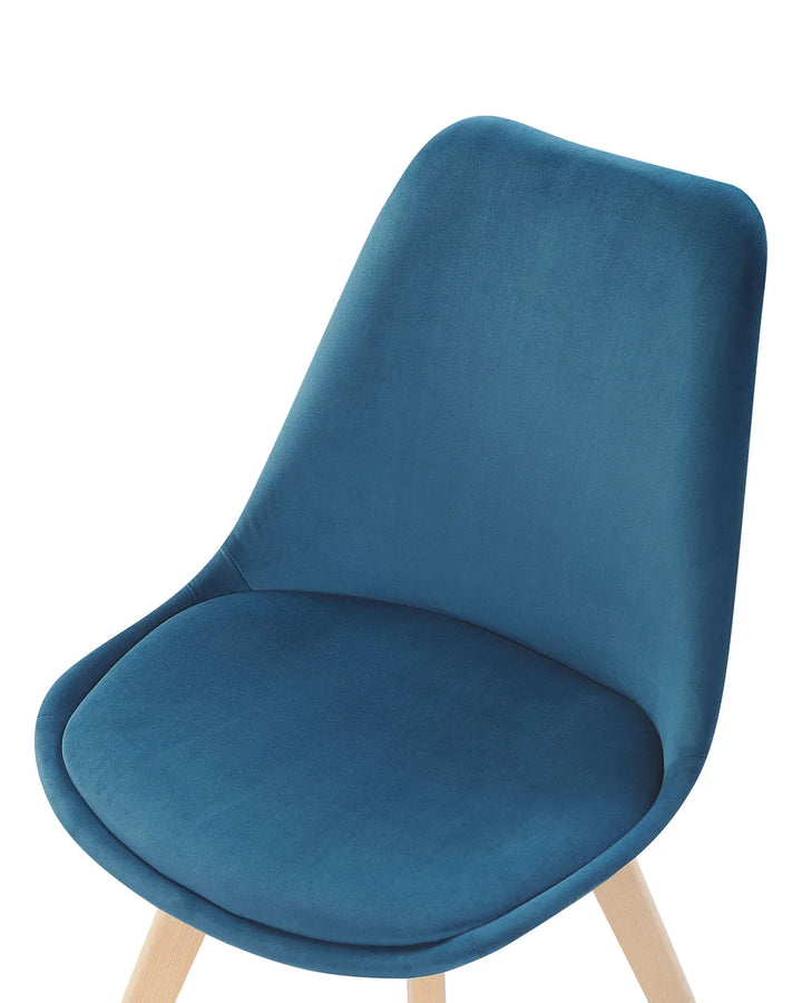Set of 2 Dining Chairs Velvet Blue Jasper II