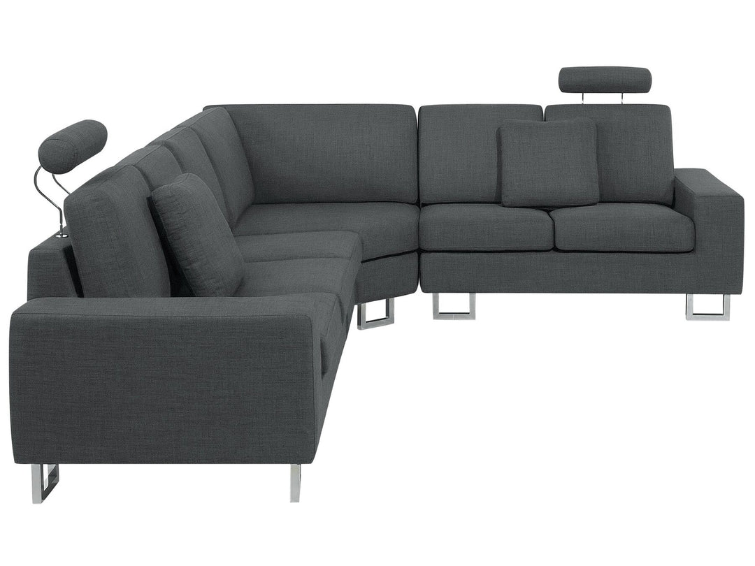 Stockholm Left Hand Corner Fabric Sofa Dark Grey