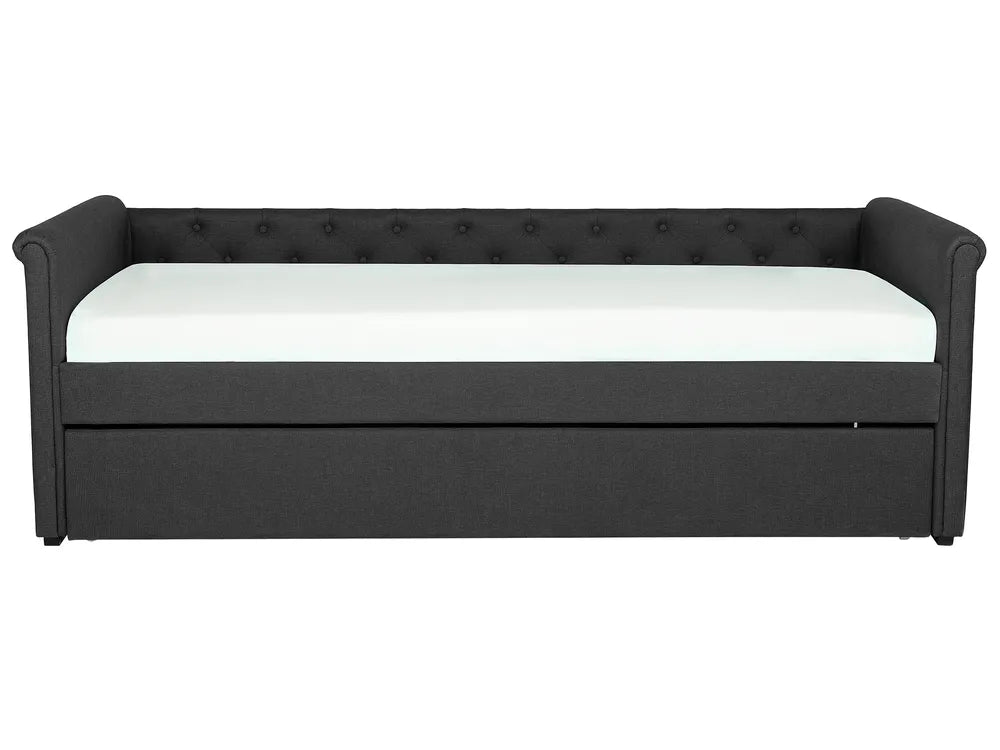 Trundle Bed Fabric Charlesten 80 x 200 cm (EU Small Single) Dark Grey