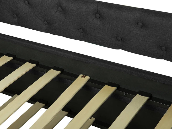 Trundle Bed Fabric Charlesten 80 x 200 cm (EU Small Single) Dark Grey