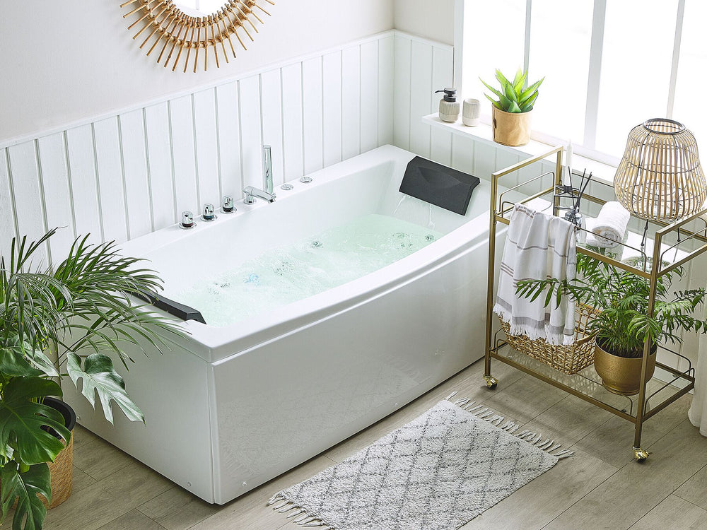 Whirlpool Bath with LED 1730 x 820 mm White Moor