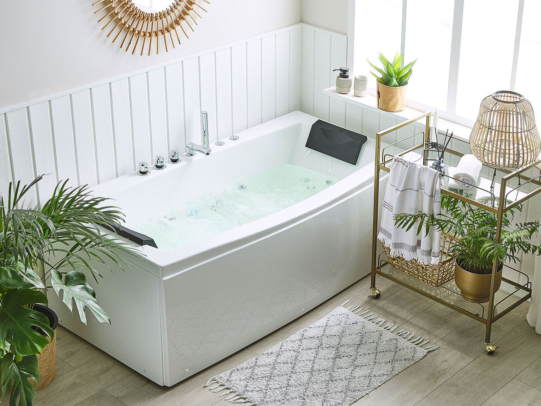 Whirlpool Bath with LED 1730 x 820 mm White Moor