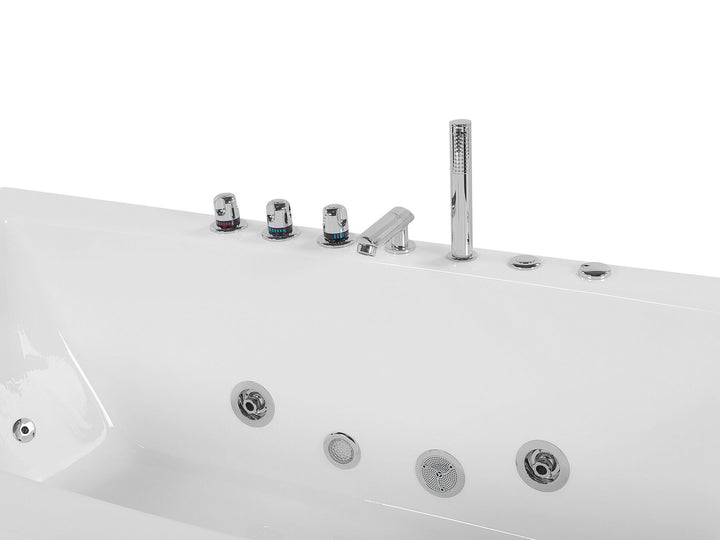 Whirlpool Bath with LED 1730 x 820 mm White Moor