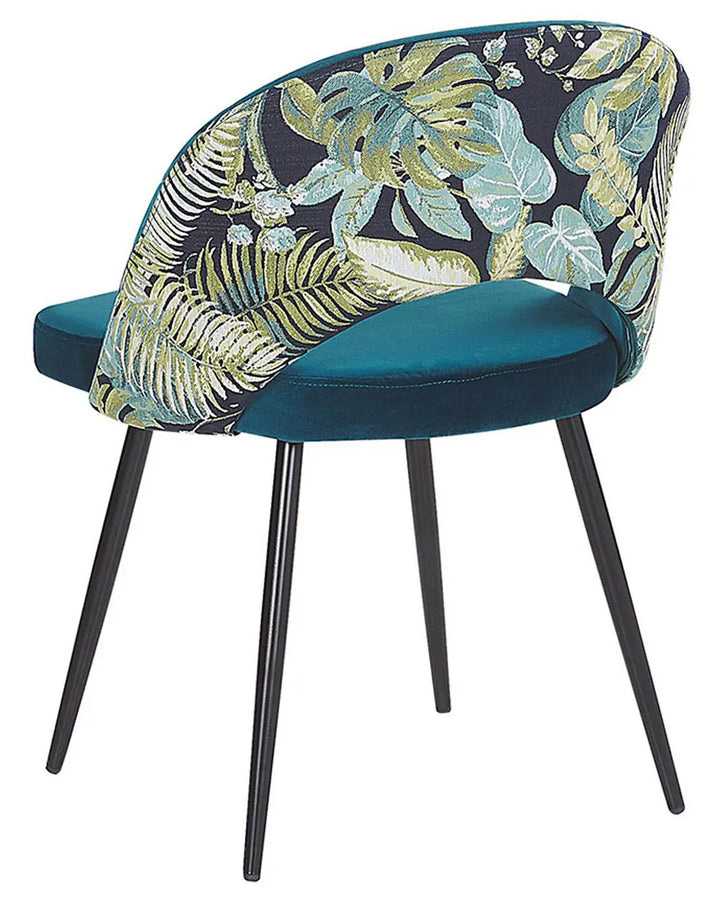 Set of 2 Dining Chairs Velvet Sea Blue Maurice