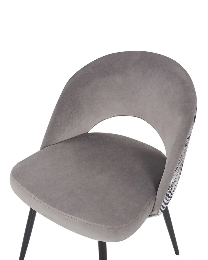 Set of 2 Dining Chairs Velvet Grey Maurice