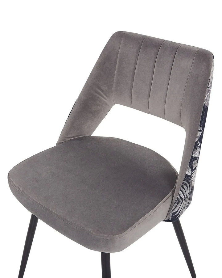 Set of 2 Dining Chairs Velvet Grey Scarlet