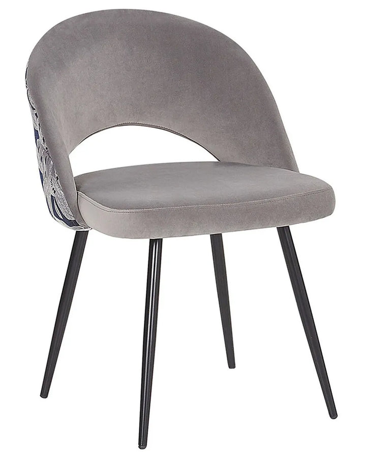Set of 2 Dining Chairs Velvet Grey Maurice