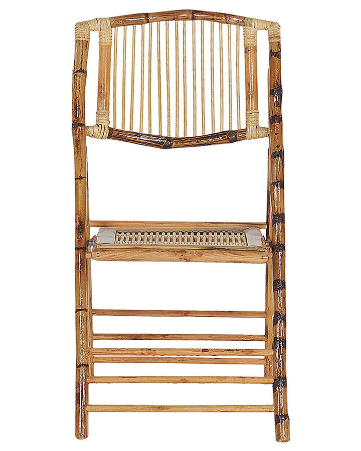 Set of 4 Dining Chairs Folding Bamboo Natural Brey