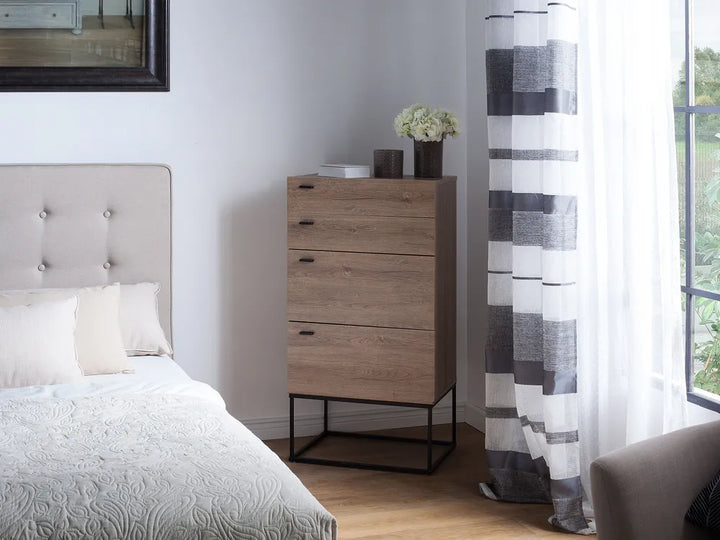 4 Drawer Chest Light Brown Brunz