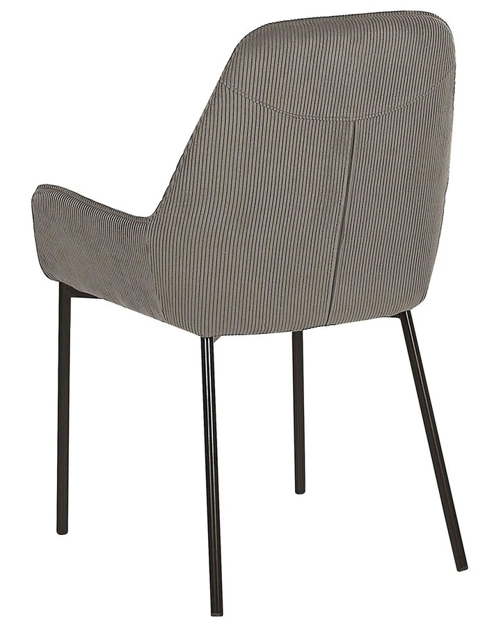 Set of 2 Dining Chairs Corduroy Grey Ophelia