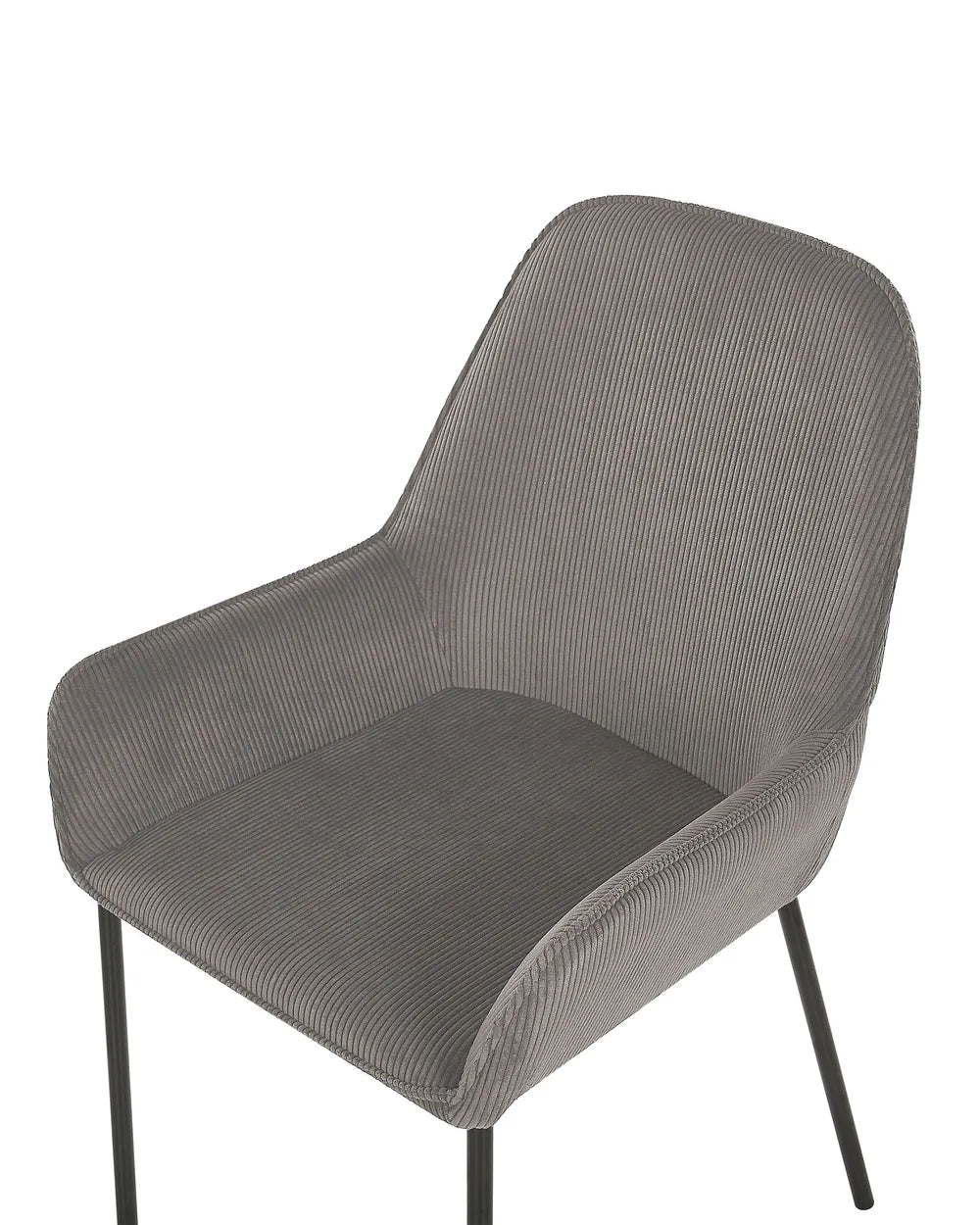 Set of 2 Dining Chairs Corduroy Grey Ophelia