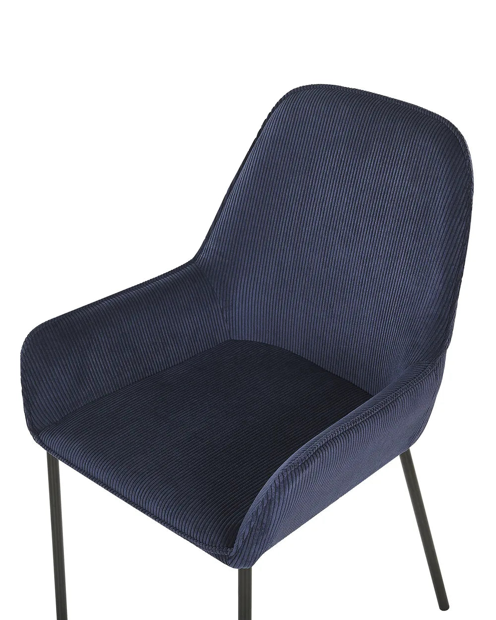 Set of 2 Dining Chairs Corduroy Dark Blue Ophelia