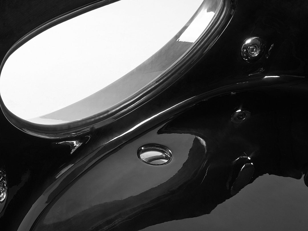 Whirlpool Corner Bath with LED 2050 x 1460 mm Black Tocoa