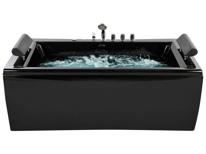 Whirlpool Bath with LED 1720 x 830 mm Black Montego